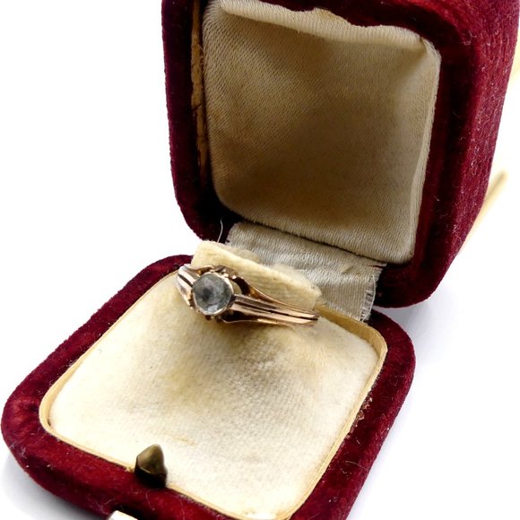 Antique 10k gold Georgian rose cut diamond foil ba - Picture 6 of 14